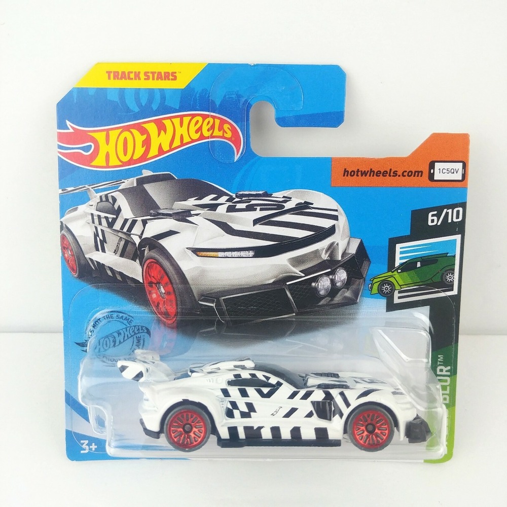 Hot Wheels Speed Blur 2019 Kids 1:64 White Black Dazzle Camo Red Wheels 37/250
